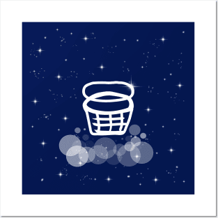 basketball basket, basket, basketball, sport, sports, ball, game, night, technology, light, universe, cosmos, galaxy, shine, concept, illustration Posters and Art